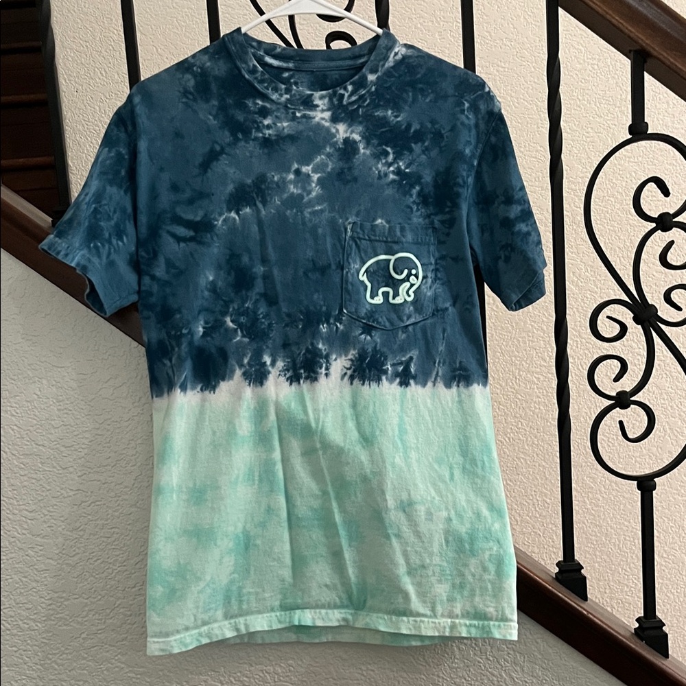 Ivory Ella Blue and White Tie-Dye Elephant Tee